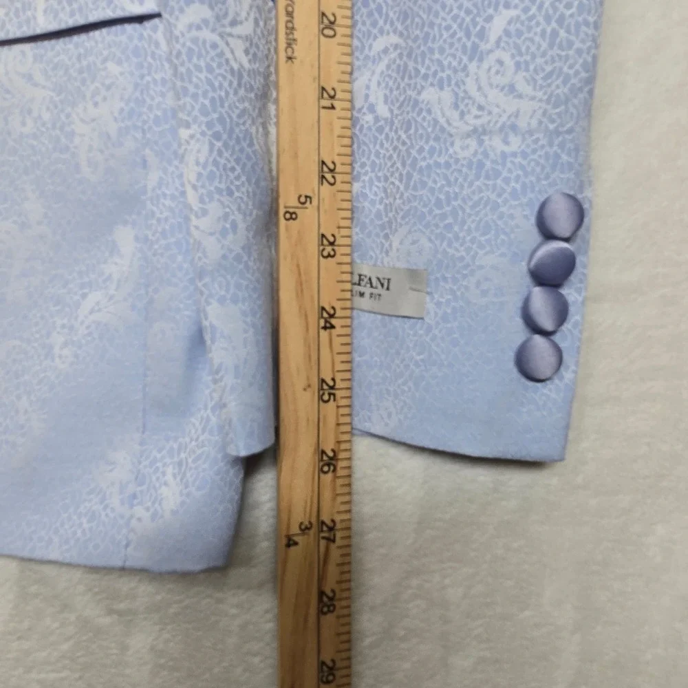 Alfani  Slim Fit Dinner Jacket Mens 42R 42 Blue Floral Shawl Lapel‎ Blazer $295